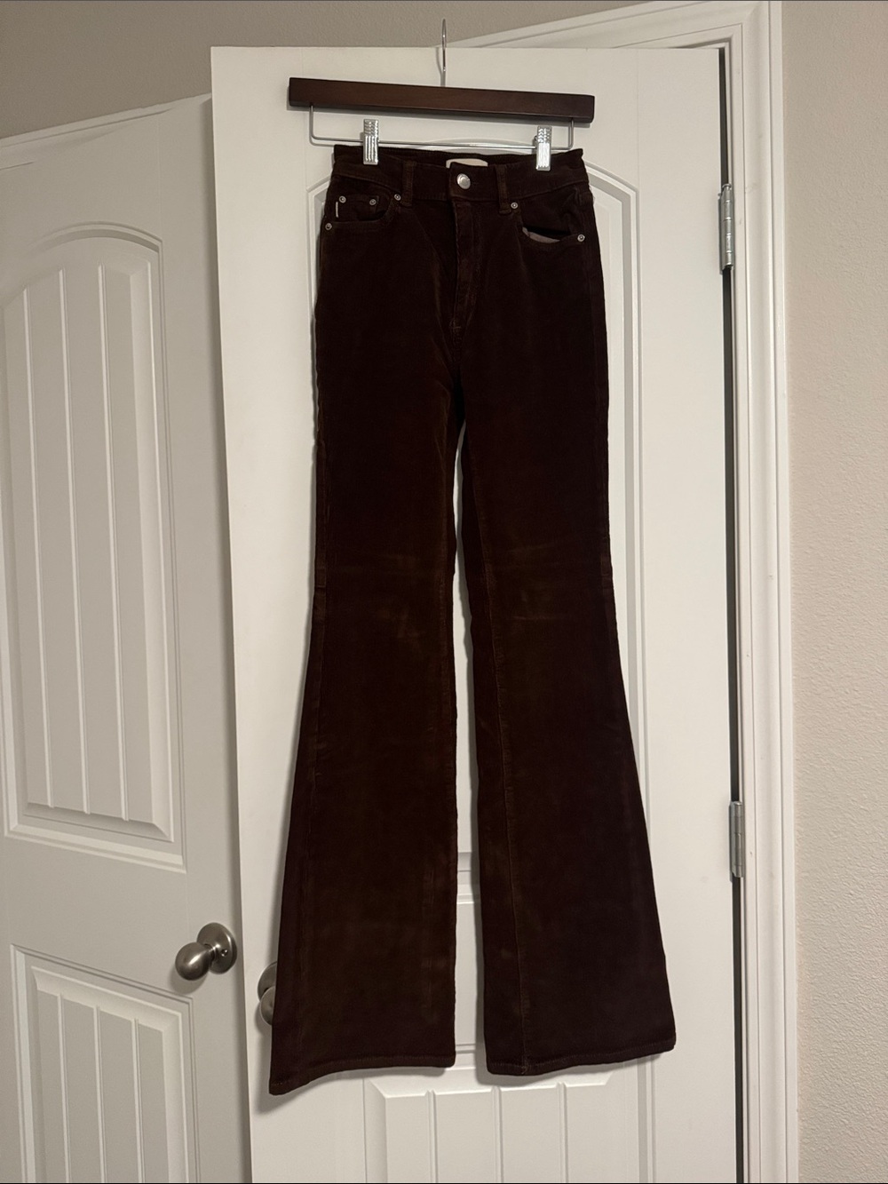 DL1961 Dark Brown Wide-Leg Corduroy Jeans